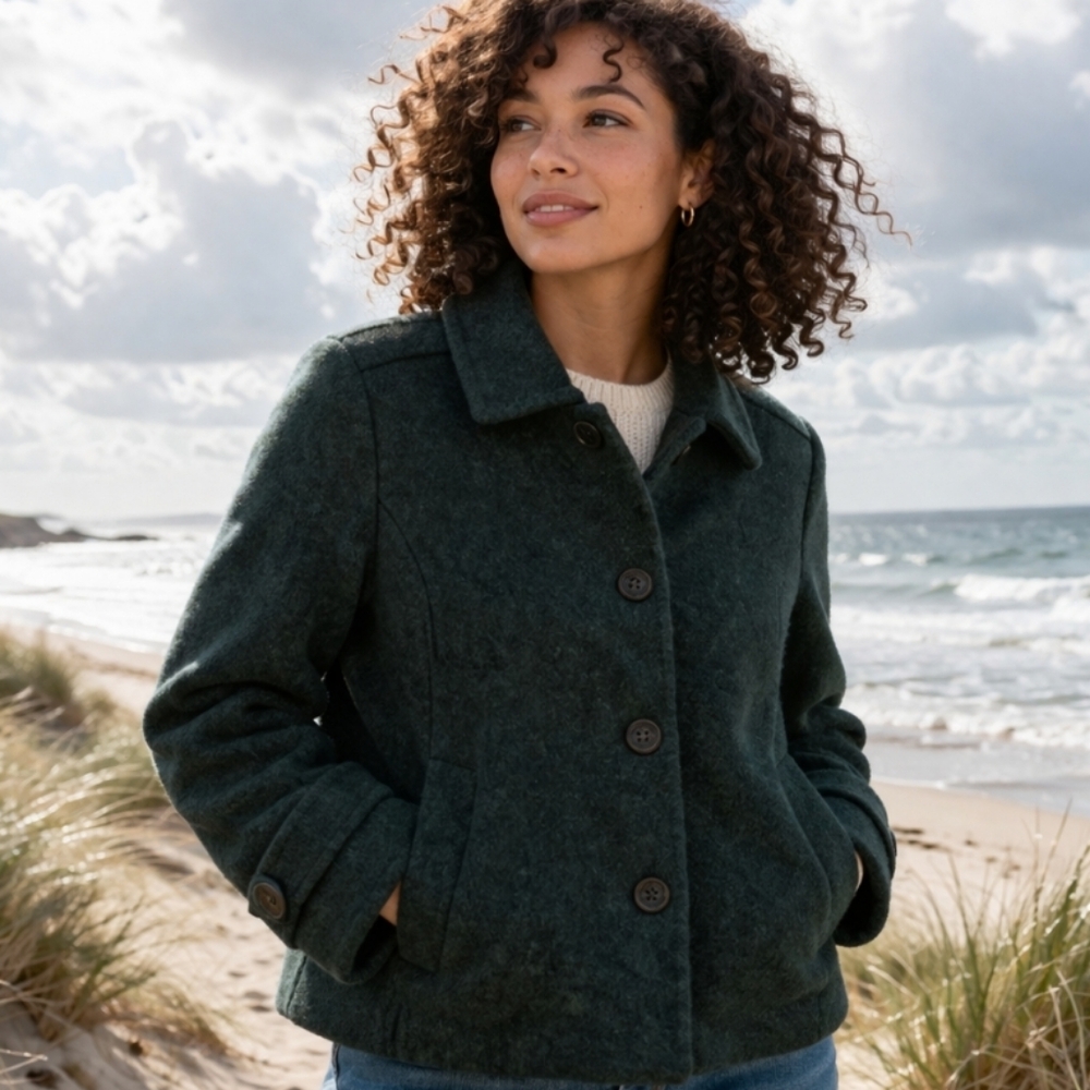 Lands' End Wool Cashmere Coat Size 8P